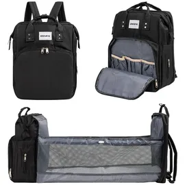 barmøya Wickelrucksack 2 in 1 Schwarz
