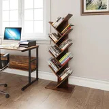 YITAHOME Bücherregal Standregal, CD Regal Industrielle Raumteiler Regal Leiterregal Holzregal Aufbewahrungsregal In Baumform für Bücher Home Office CD DVD Wohnzimmer Arbeitszimmer,‎25X 50X 142 cm