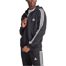 Adidas Essentials Fleece 3-Streifen Reißverschlusspullover Black L