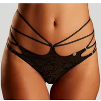 JETTE Tanga in aufregender Bänder-Optik schwarz 44/46