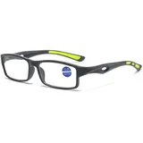 Lanomi Schmal Lesebrille mit Blaulichtfilter Herren Damen Rechteckig Sehhilfe Flexibel Anti Blaulicht Kunststoffe Brille mit Sehstärke Matte Grau Brille 2.0 - M