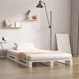 vidaXL Palettenbett 90 x 200 cm Weiß