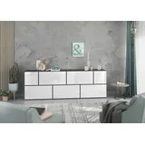 BMG Möbel Sideboard Modul+ (7-teilig, besteht aus 5x Schrank mit Klappe, 2x Schrank mit Tür), MDF Fronten tiefgezogen, Made in Germany