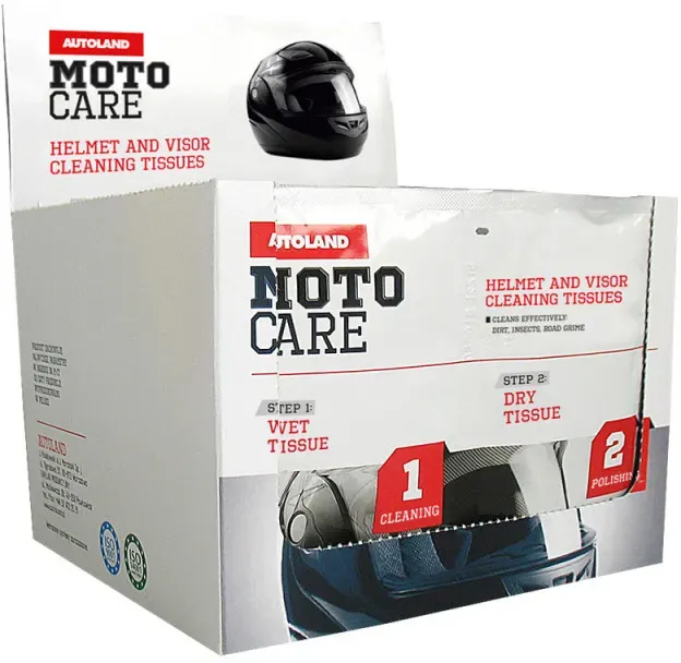 MOTO CARE Reinigungstücher für Helme und Visiere