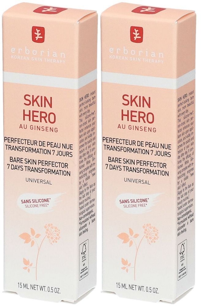 erborian Skin Hero - Perfecteur de peau nue 2x15 ml crème pour la peau
