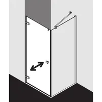 Kermi Mena Seitenwand mit Wandprofil METWP103203YK 101 x 200 cm, schwarz soft, ESG Milchglas SR Opaco Clean, auf Duschwanne