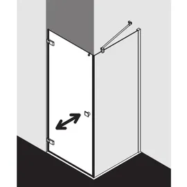 Kermi Mena Seitenwand mit Wandprofil METWP103203YK 101 x 200 cm, schwarz soft, ESG Milchglas SR Opaco Clean, auf Duschwanne