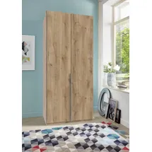 WIMEX Kleiderschrank WIMEX "New York", braun (plankeneichefarben), B:90cm H:208cm T:58cm, Schränke, Kleiderschrank, in vielen Breiten, 208 oder 236cm hoch