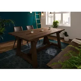 MASSIVMOEBEL24.DE Esstisch Teak 200x100x78 natur unbehandelt BASSANO #149 - Braun