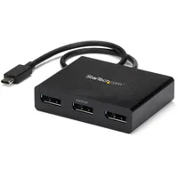 Startech StarTech.com USB-C Multi-Monitor Adapter, USB-C auf 3x DisplayPort Hub, Dreifach 1080p 30Hz DP Laptop Display Extender / Splitter, extra langes integ. Kabel, nur Windows (MSTCDP123DP)