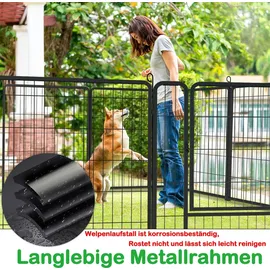 Yaheetech Welpenauslauf 12-teilig Schwarz 80 cm