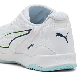 Puma Ibero V Hallenfußballschuhe Unisex White/Aqua/Fizzy Light/Sea Glass 42,5