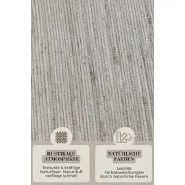 HANSE HOME Jute Teppich – Natur Wohnzimmerteppich - Handgewebt & Natürlich – Boho Naturfaser Juteteppich für Wohnzimmer, Schlafzimmer, Esszimmer, Flur, Küche – Naturweiß Ivory, 80x150cm