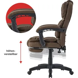 Trisens Bürostuhl mit gepolsterten 3-Punkt-Armlehnen Schreibtischstuhl mit Kopf- und Fußstütze ergonomischer mit einer verstellbaren Rückenlehne für gesündere Sitzpositionen
