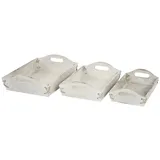 MCW 3er Set Tablett C50 im Shabby-Look, Weiß, shabby | Gr.: onesize