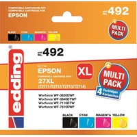 edding kompatibel zu Epson 27XL schwarz + 27 CMY