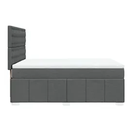 vidaXL Boxspringbett mit Matratze Dunkelgrau 160x200 cm Stoff