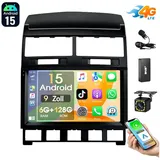 ESSGOO 6+128G Für VW Touareg 7L 2003-10 Autoradio CarPlay Android 15 GPS Navi Autoradio (6GB+128GB, RDS, 4G LTE, Digitalradio (DAB), FM, AM, Carplay Android Auto Bluetooth EQ USB GPS Navi WIFI Touchscreen) schwarz