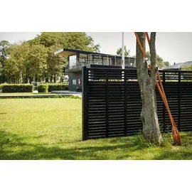 Plus Vorgartenzaun 180 x 95 cm Schwarz/Holz