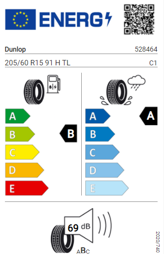 1x Dunlop BluResponse 205 60 R15 91H Auto Reifen Sommer