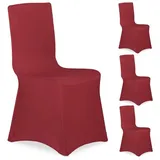 Relaxdays Stuhlhussen Dunkelrot 8er Set