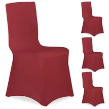 Relaxdays Stuhlhussen Dunkelrot 8er Set