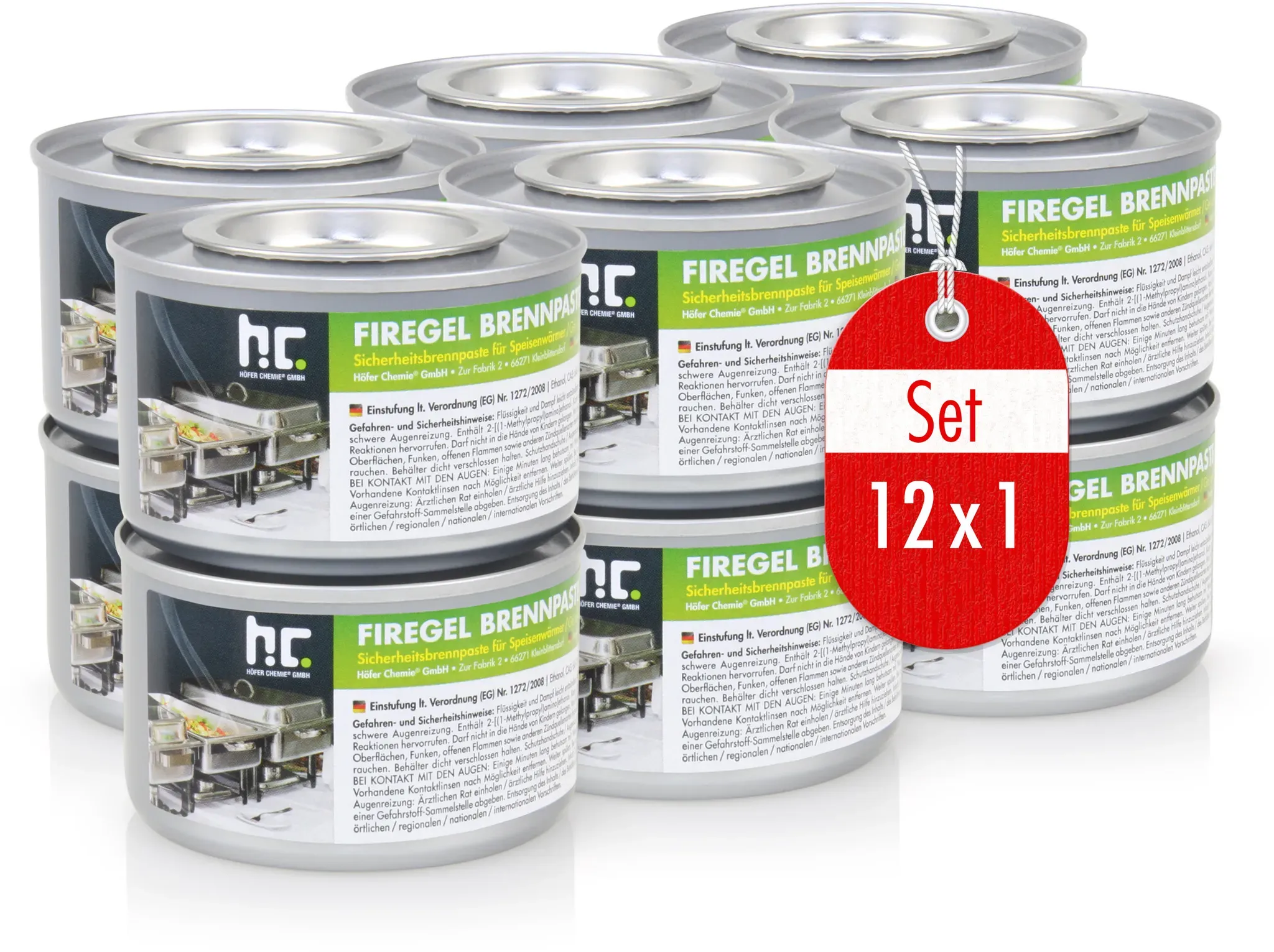 12 x 200g de gel combustible Firegel pour garder les aliments au chaud