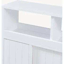 [en.casa] Fadeskimma Beistellschrank 69,5 x 71,5 x 20 cm Weiß