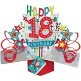 Second Nature Pop Ups Geburtstag Pop Up Card mit "Happy 18th Birthday" Schriftzüge und Sterne