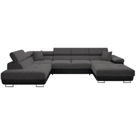 Mirjan24 Wohnlandschaft Dunkelgrau, 7-Sitzer, links montierbar,Rechteckig, 346x90x203 cm, Wohnzimmer, Sofas & Couches, Wohnlandschaften, Wohnlandschaften in U-Form