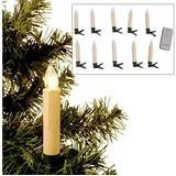 Buri LED Weihnachtsbaumkerzen 10er-Set Christbaumkerzen kabellos Baumbeleuchtung