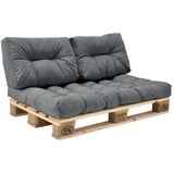 [en.casa] 1x Sitzkissen für Euro-Paletten-Sofa Palettenkissen Auflage In/Outdoor Polster-Kissen Hellgrau