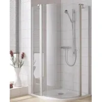 Kermi Ibiza 2000 Viertelkreis-Duschkabine mit Drehtür rechts 78,5 x 100 cm weiß Echtglas