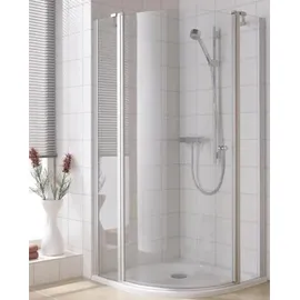 Kermi Ibiza 2000 Viertelkreis-Duschkabine mit Drehtür rechts 78,5 x 100 cm weiß Echtglas