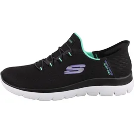 SKECHERS Summits - Diamond Dream blackmesh turquoise purple trim 40