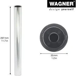 WAGNER Möbelbein/Systemrohr TENO - Ø 30 x 297 mm, individuell kombinierbar, Stahl verchromt, Tragkraft 50 kg - 12153201