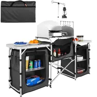 Vevor Camping-Küchentisch, Klappbarer Outdoor-Kochtisch mit Aufbewahrungstasche, Aluminium-Kochstation mit 3