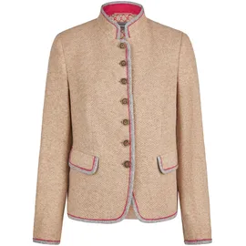 White Label Stehkragenjacke Strickoptik Beige 40