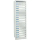 Stumpf Schubladenschrank Serie ESTA, 17 Schubladen lichtgrau (17x100mm)