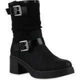 VAN HILL Biker Boots in Schwarz