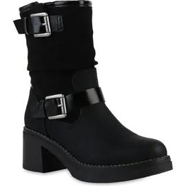 VAN HILL Biker Boots in Schwarz