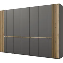 Musterring Drehtürenschrank Isabelle 344,2 x 216 x 58 cm Grau/Schwarz