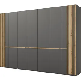 Musterring Drehtürenschrank Isabelle 344,2 x 216 x 58 cm Grau/Schwarz
