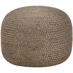 vidaXL Handgefertigter Sitzpuff Hellgrau 45 x 30 cm Jute