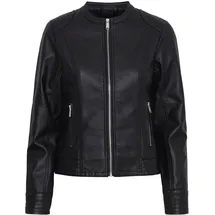 B.YOUNG BYACOM Damen, Jacke Kunstlederjacke 20809396, Größe:40, Farbe:Black (200451) - L