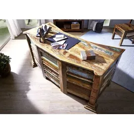 MASSIVMOEBEL24.DE Massivmoebel24 Schreibtisch Altholz 170x70x80 mehrfarbig lackiert NATURE OF SPIRIT #61