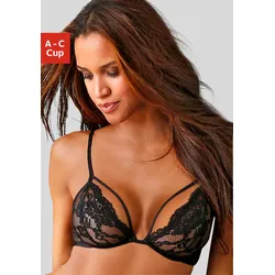 Bügel-BH LASCANA, Damen, Gr. 80, Cup C, schwarz, Spitze, Obermaterial: 88% Polyamid, 12% Elasthan, sexy, BHs Reizwäsche BH Bügel-BH Spitzen-BH Hochzeitsdessous Hochzeitswäsche Spitzenwäsche, aus Spitze und Zierbänder, sexy Dessous, Reizwäsche