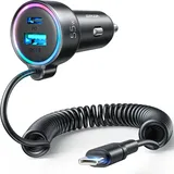 Joyroom Auto-Schnellladegerät 3 in 1 mit USB-Typ-C-Kabel 1,5 m 55 W schwarz (JR-CL07)