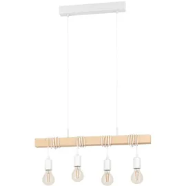 EGLO Townshend 4-flg. Ø 10,5 cm Holz und Stahl