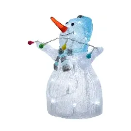 MARELIDA LED Schneemann mit Lichterkette Acryl Außen Weihnachtsfigur H: 30cm
